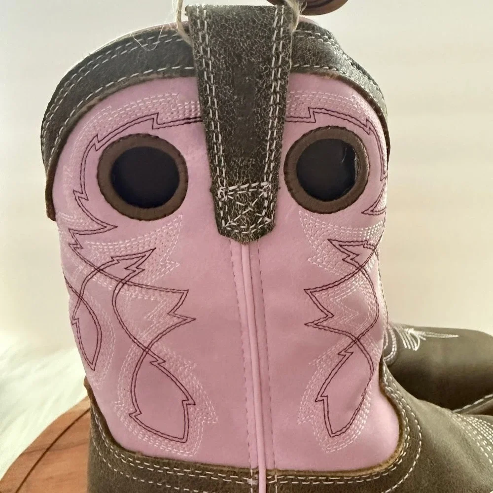 Rocky Legacy 32 Kids Western Boots Brown Pink Lavender Square Toe RKW0408C 3M